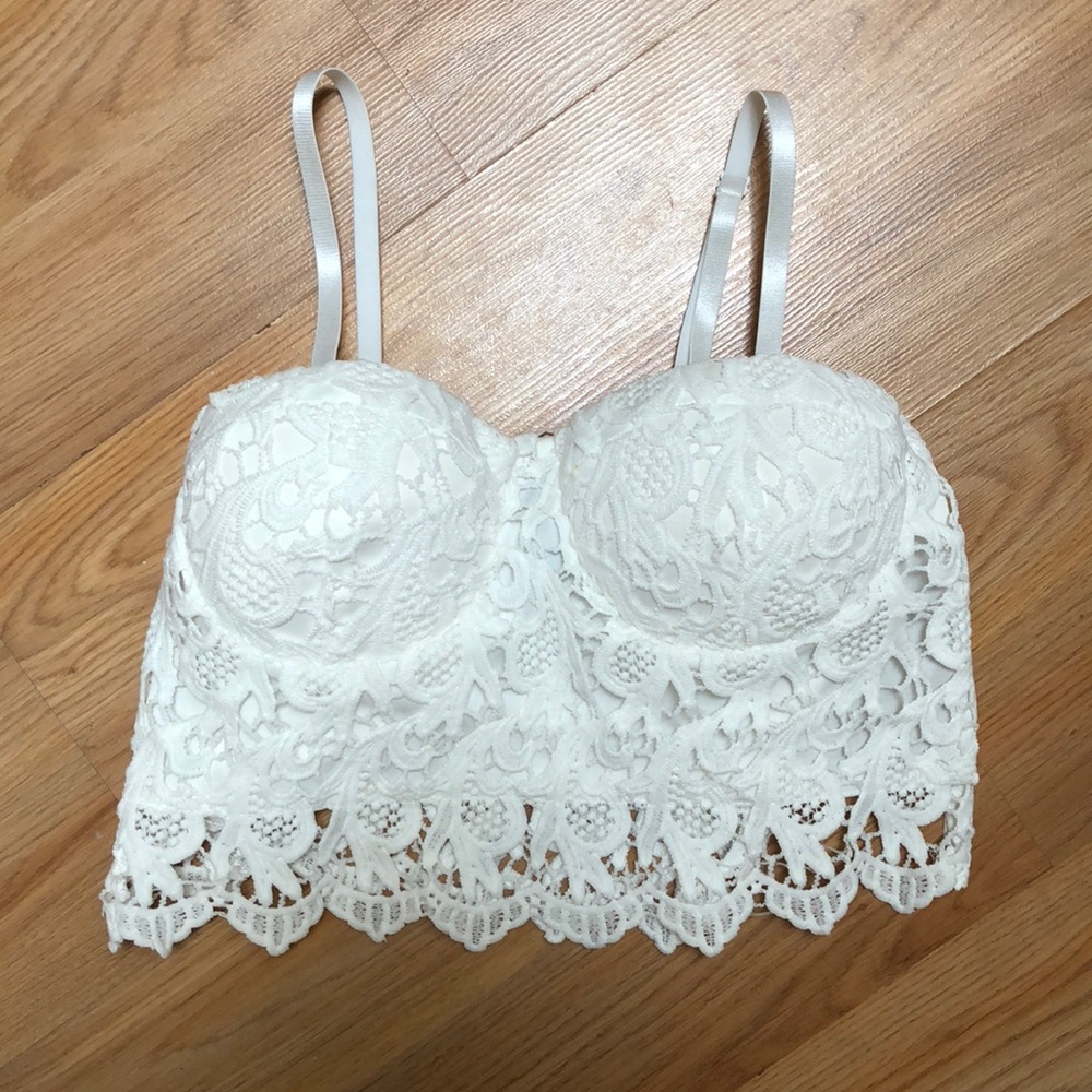 White Padded Crop Top